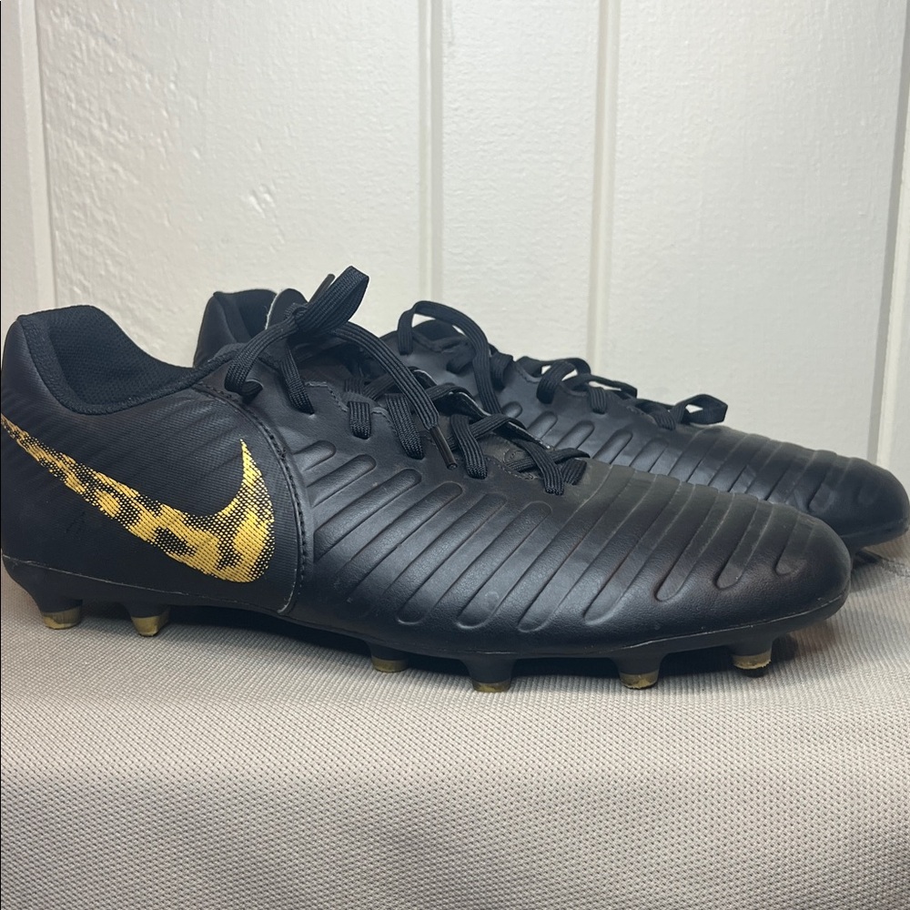Nike Tiempo Soccer Cleats Black Gold